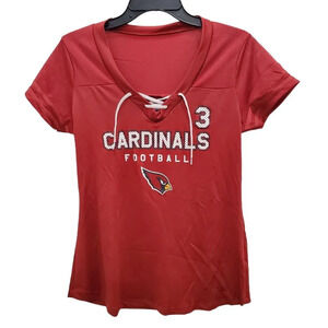NFL Team Apparel Arizona Cardinals Women's #3 Palmer Red Lace Up Neck Jersey L